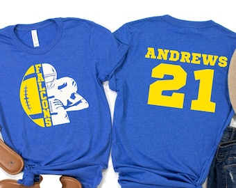 Customized Football T-Shirt – Personalized Name & Number, Game Day Tee