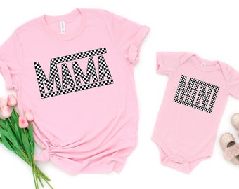 Checkered Mama shirt, Checkered Mimi shirt, Mama Shirt, Mama Sweatshirt, Mama Tshirt, Mom Life Shirt, Mom Love Shirt, Mother's Day Gift