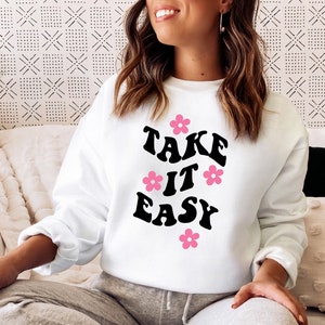 Take It Easy Tee, Take It Easy, Retro, Retro Tee, Graphic Tee, Gift, Take It Easy Retro Tee, Unisex Boho Tshirt