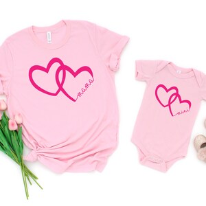 Mama and mini hearts shirts, matching shirts, mother daughter shirts, matching outfits, matching tees