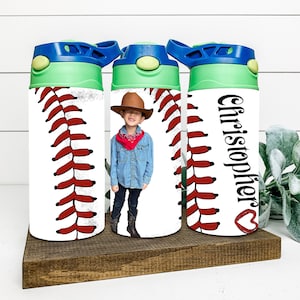 Baseball Photo Tumbler for Kids, Princess Photo Tumbler for girl, Custom Back to school Gift, Gift for Kids, Birthday Gift