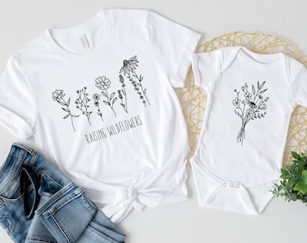 Raising Wildflowers T-shirt, Mommy and Me Floral Outfit