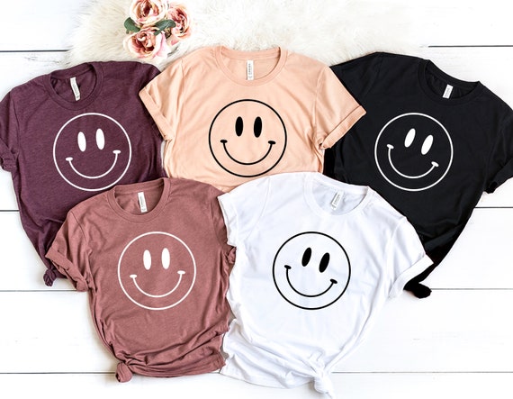 smiley face tshirt woman
