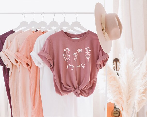 Stay Wild Tshirt, Stay Wild Shirt, Wildflower Shirt, Wildflowers Tshirt, Vintage T shirt, Sunflower Tshirt, Graphic Tees