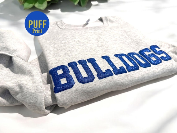 Custom Puff Print Team Name Sweatshirt, T-shirts, Hoodies, Embossed Mascot Sweatshirt, Custom School Mascot Sweatshirt, Metallic Puff Print