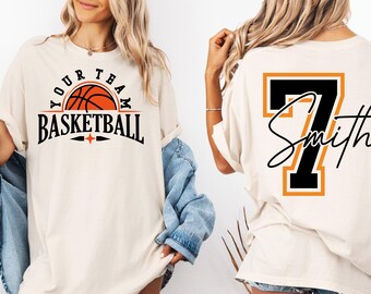 Basketball T-Shirt for Your Team | Comfort Color Shirt | Custom Player Name Tee | Basketball Jersey