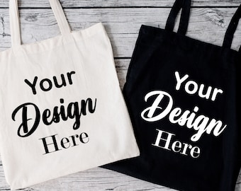 Custom Design Tote Bag, Personalized Custom Canvas Tote, Customized Tote Bag with Text, Photo, Logo Full Color Print, Welcome bags