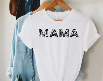 Leopard Print Mama shirt, Mama Shirt, Mom Life T Shirt, Mama T Shirt, Gifts for Mom
