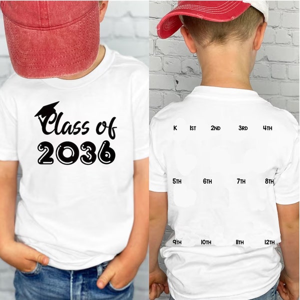 Class of 2036 Handprint Shirt, Grow With Me Keepsake