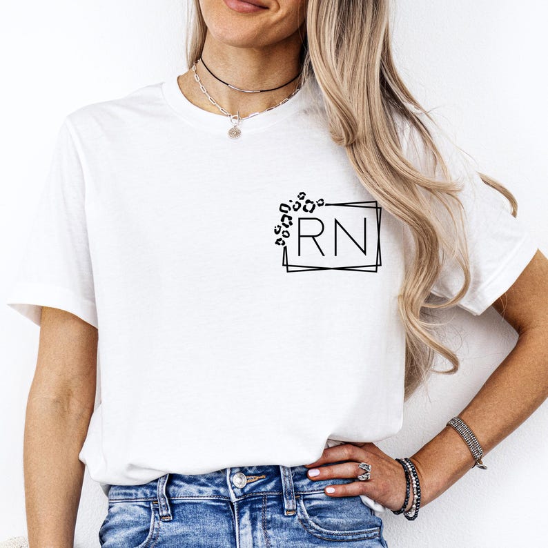 Registered Nurse Shirts Pocket, RN Shirts, Leopard RN T-Shirt, Nursing Shirt, Nursing School Tee, Nurse Week Shirt, Nurse Student Shirt. bild 10
