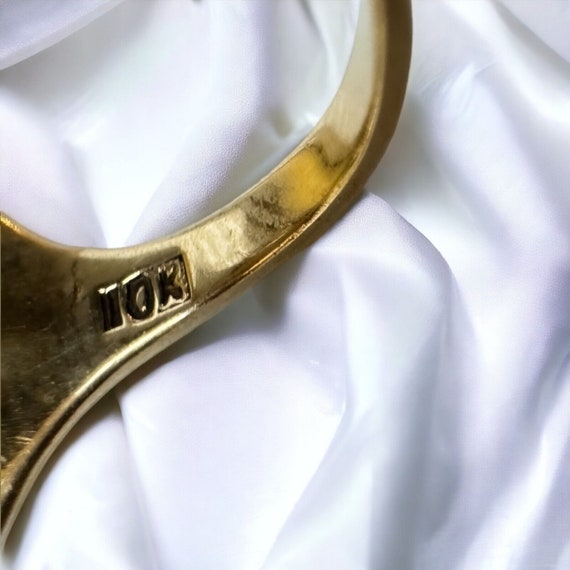 Antique 10k Gold Banded Agate Ring Sz 6.25 c1900 … - image 5