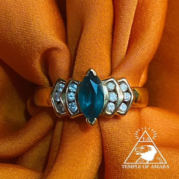 10k Gold Emerald Ring Emerald Diamond Ring Vintage