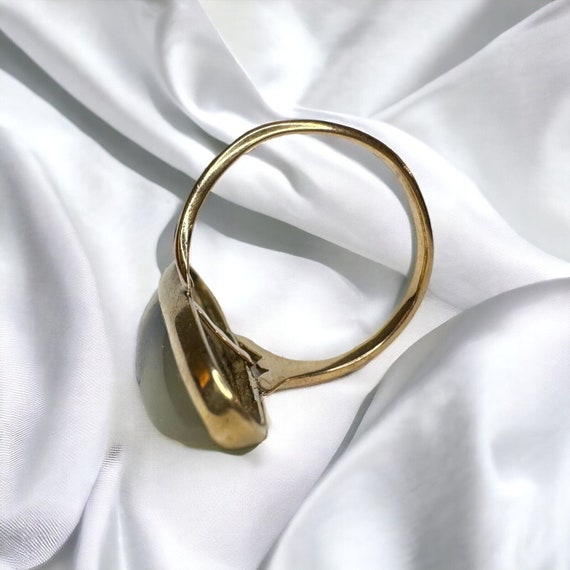 Antique 10k Gold Banded Agate Ring Sz 6.25 c1900 … - image 6