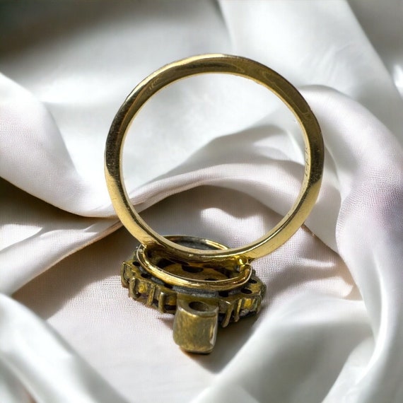 Antique 14k Gold Bohemian Garnet Ring Sz 4.5 Hear… - image 5