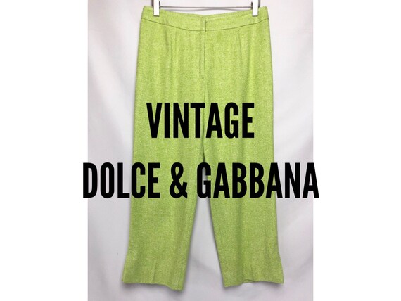 Vintage Dolce & Gabbana Lime Green Crop Pants