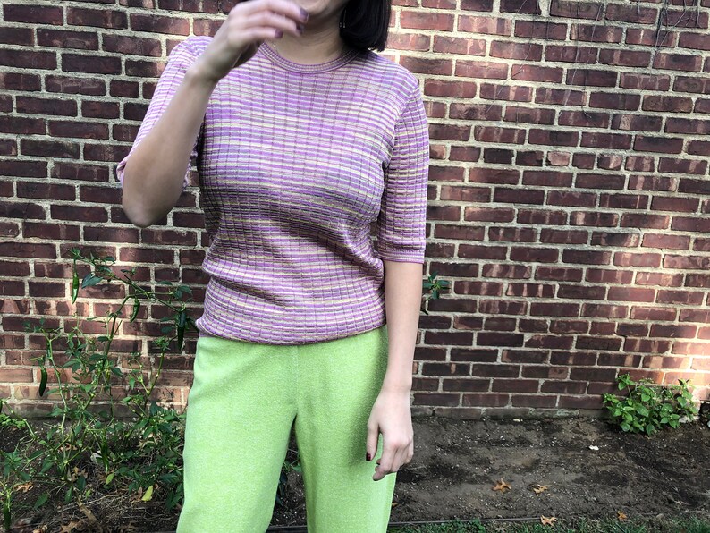 Vintage Missoni Metallic Gold Pink Knit