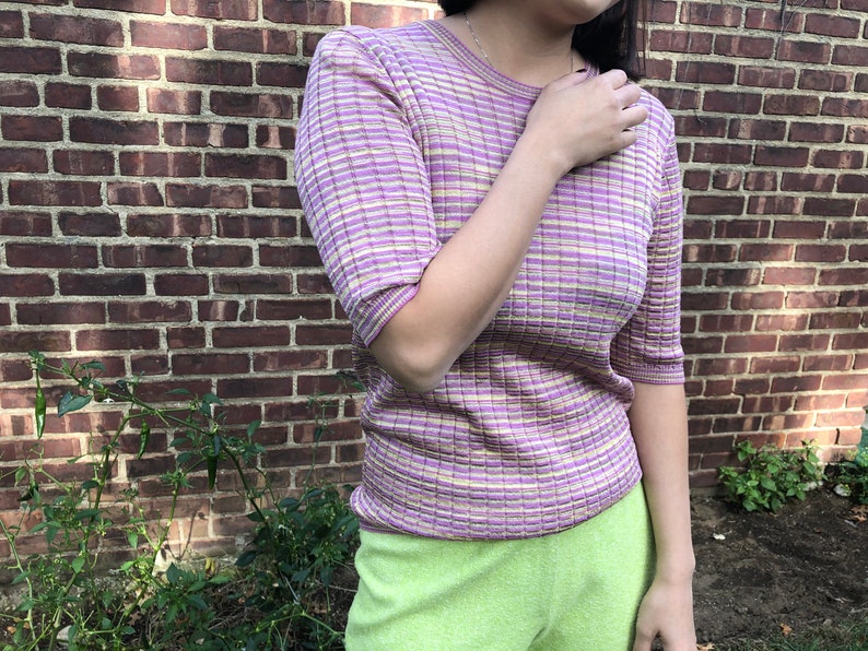 Vintage Missoni Metallic Gold Pink Knit