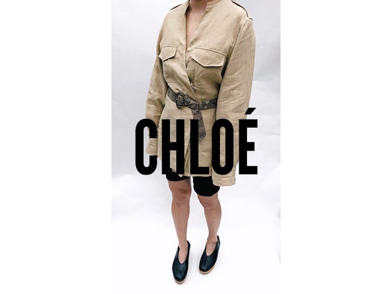 Vintage Chloe Linen Safari Jacket - Etsy