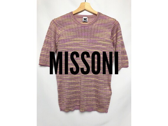 Vintage Missoni Metallic Gold Pink Knit