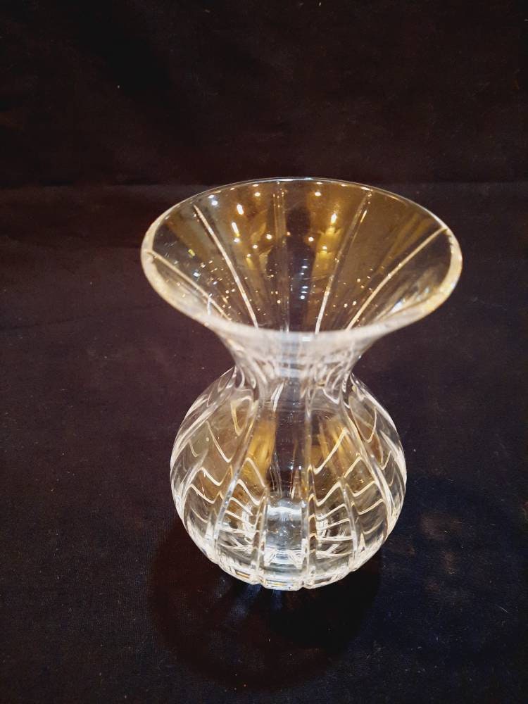 Vase Sablier Vintage En Cristal - Décor Transparent - Occasion