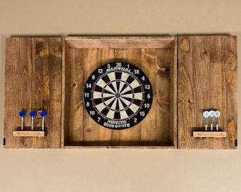 Handcrafted Reclaimed Wood Dartboard Cabinet – 27.5” x 27.5”