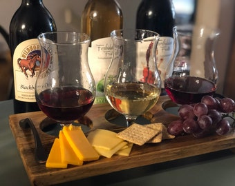 Rustic Handmade Wine Flight/ Bourbon Flight/ Beer Flight/ Whiskey Flight/ Serving Tray/ Drink Caddy/ Mini Charcuterie/ Reclaimed Wood
