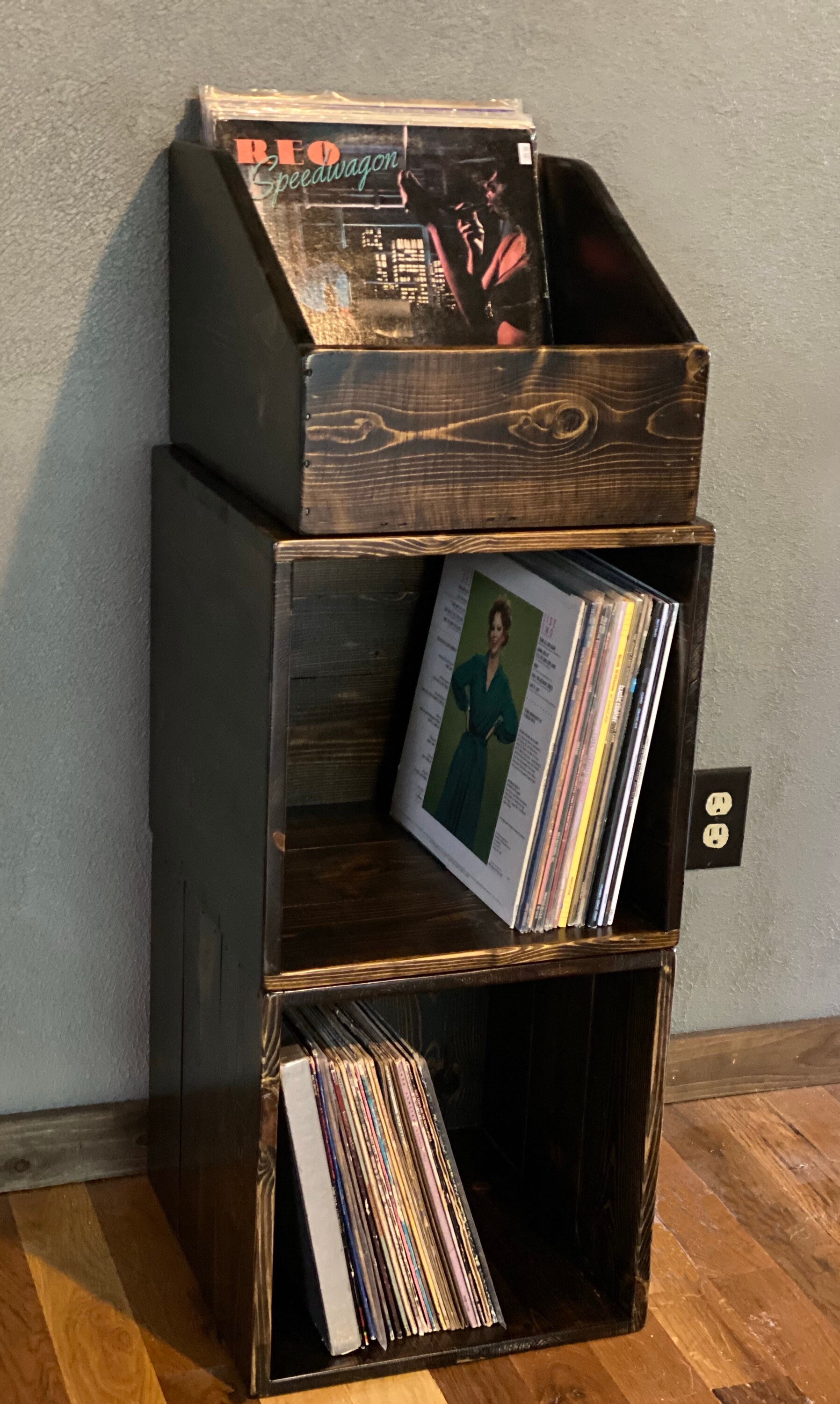 Vinyl Record Storage Cube Stackable Record Crate Record Etsy