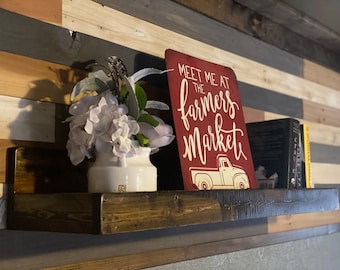 Reclaimed Wood Floating Shelf | Rustic Nursery Decor | Handcrafted 8” Deep Farmhouse Kitchen Storage | Floating Bookshelf | Wood Wall Decor