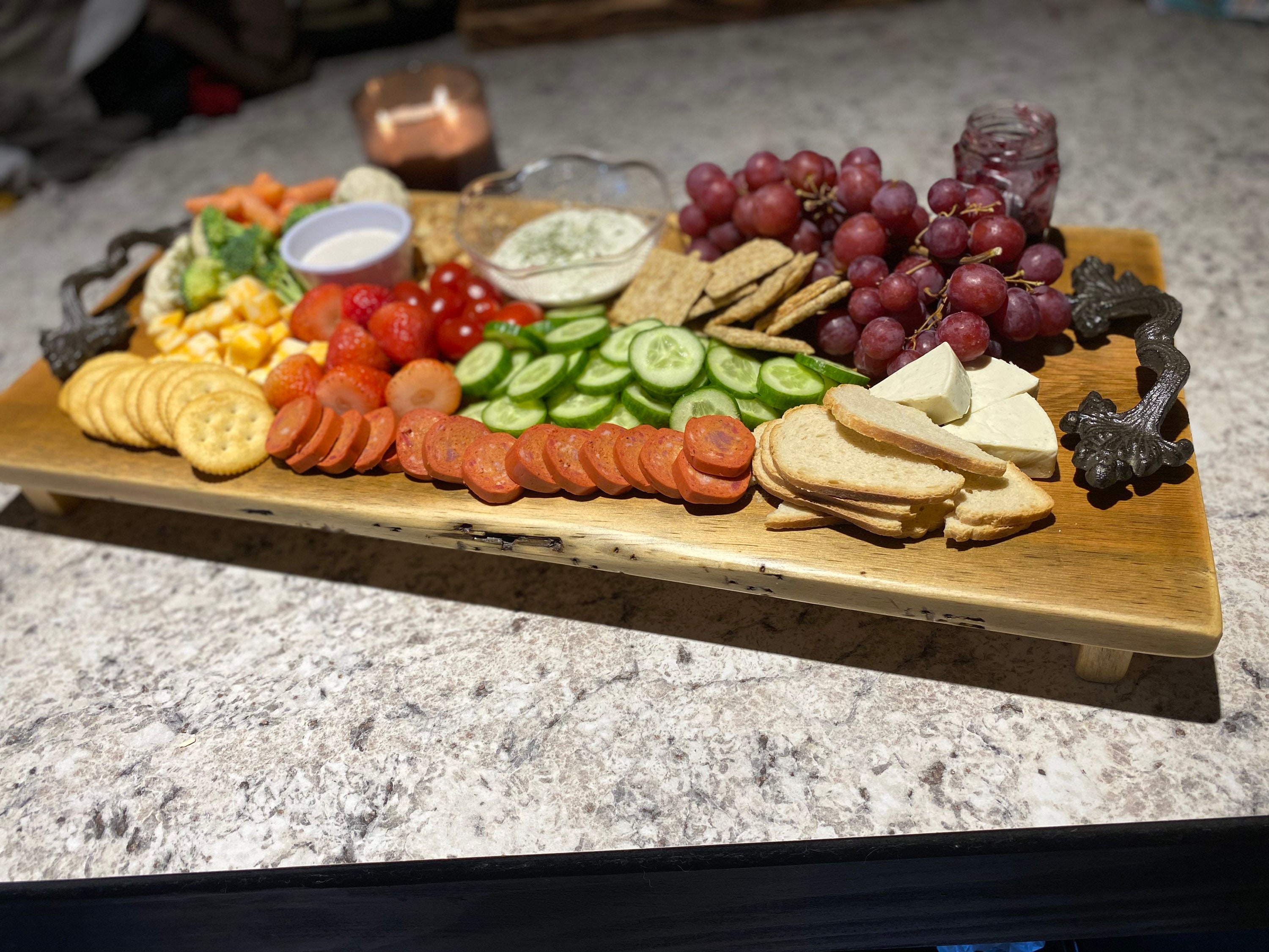 Rustic Raised Charcuterie Board Reclaimed Wood Serving Tray | Etsy