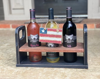 Rustic Bottle Caddy; Drink Caddy; Wine Storage; Bottle Storage; Wine Display; Serving caddy; Reclaimed wood Decor; Candle Holder;Centerpiece