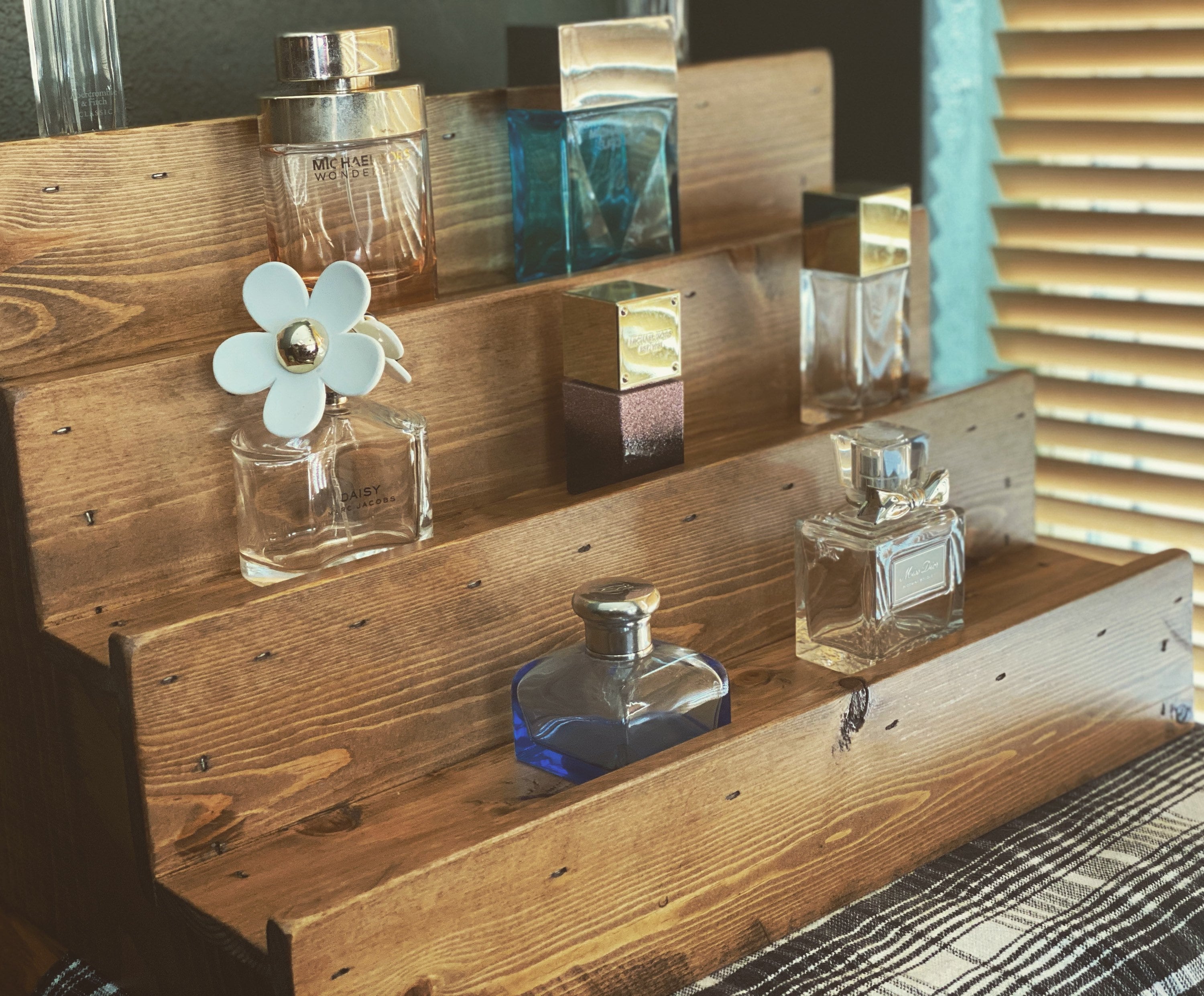 Perfume Bottle Shelf Cologne Bottle Display Rustic | Etsy