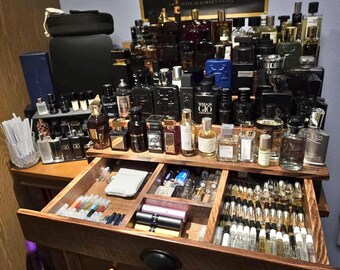 Deep Shelf Cologne and Perfume Display Rack With Storage