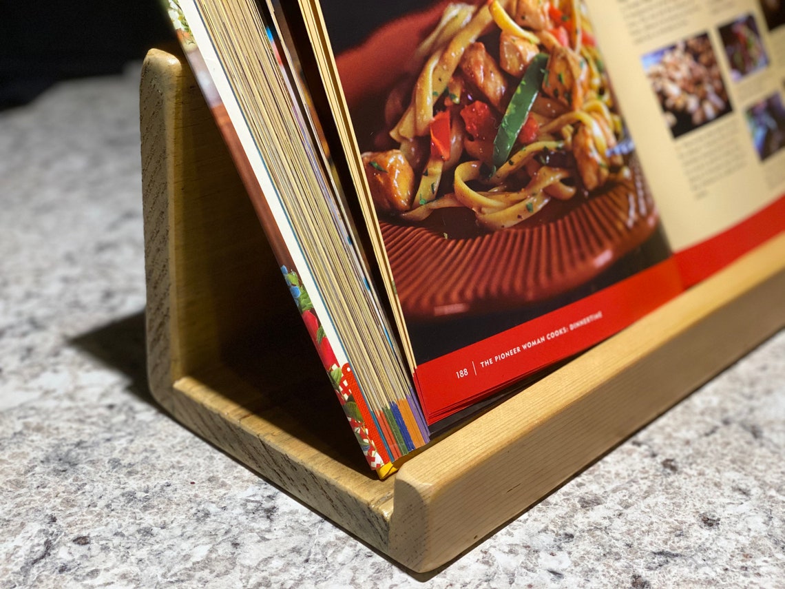 Reclaimed Wood Cookbook Shelf Wood Cookbook Stand Farmhouse Etsy