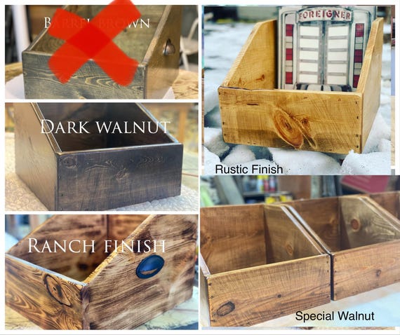 ビニールレコード収納ボックス | 再生木材アルバムディスプレイ