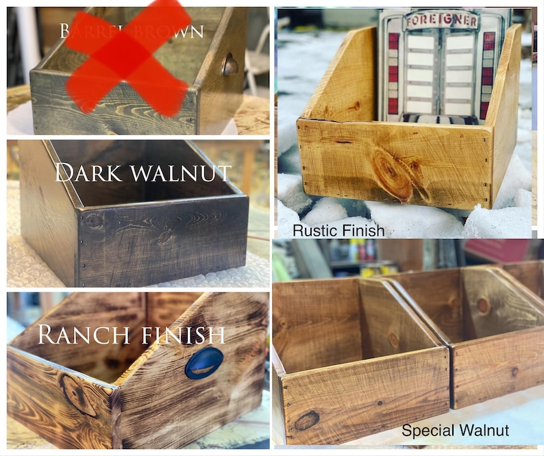 Vinyl Record Storage Box | Reclaimed Wood Album Display Crate | Rustic LP Collection Organization | Vinyl Record Gift image 10