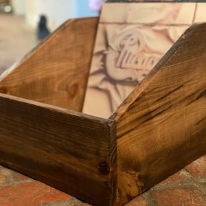 Handcrafted rustic vinyl record storage and display box in special walnut finish