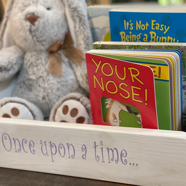 Rustic Nursery Book Box | Reclaimed Wood Baby Shower Crate | Reclaimed Wood Book Bin |  Nursery Book Storage | Reading Nook Bin