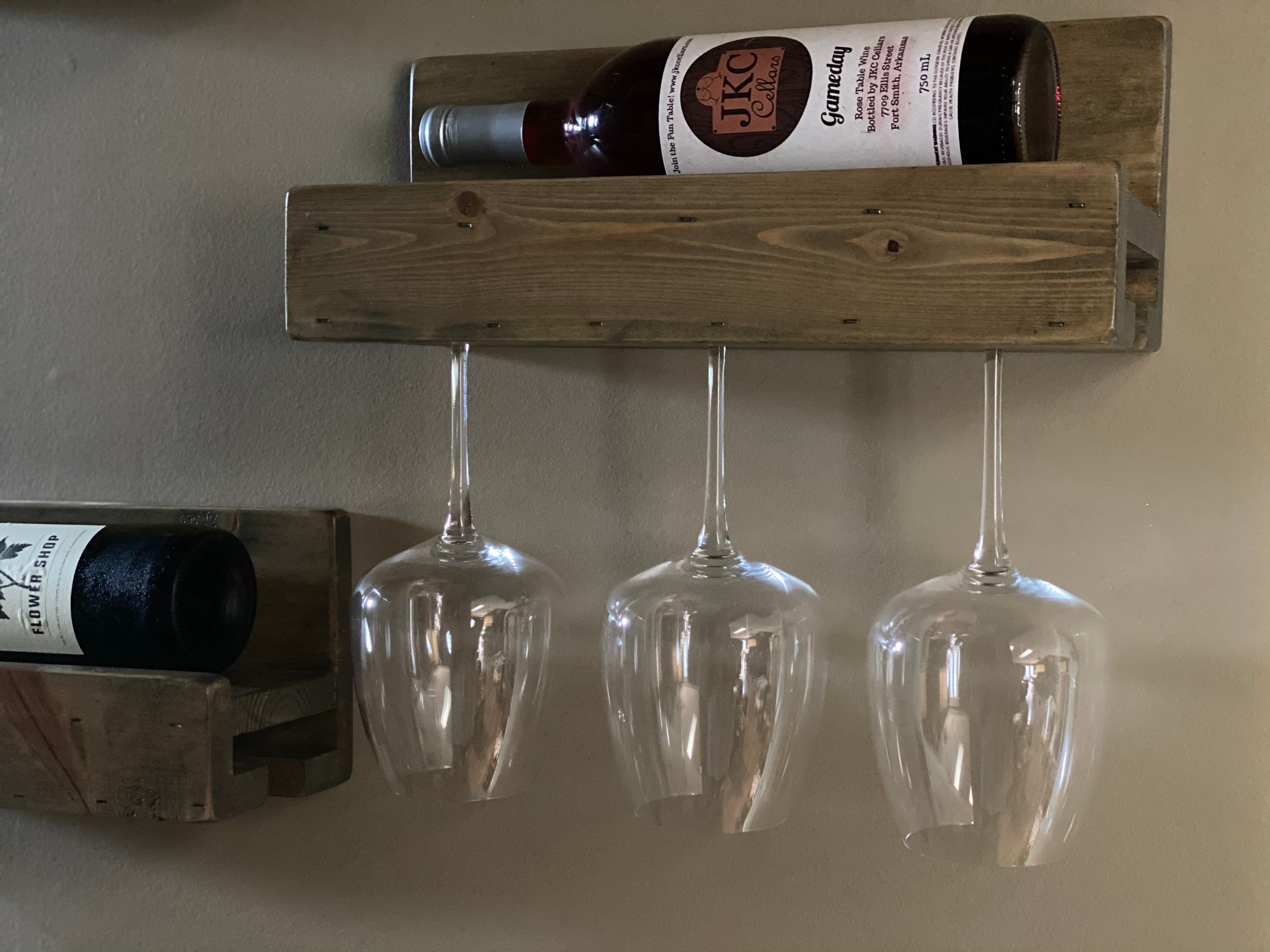 Reclaimed Wood Wine and Glass Rack Rustic Wine Bottle Holder Etsy UK