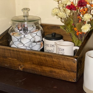 Reclaimed Wood Kitchen Counter Box | Rustic Canister Crate | Farmhouse Wood Bin | Counter Storage | Coffee Bar Box | Coffee Bar Decor |