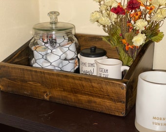 Reclaimed Wood Kitchen Counter Box | Rustic Canister Crate | Farmhouse Wood Bin | Counter Storage | Coffee Bar Box | Coffee Bar Decor |