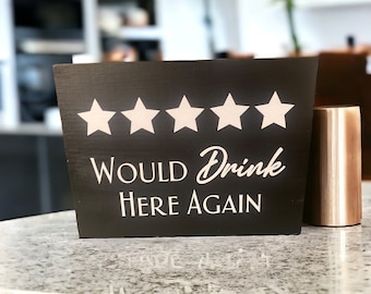 Funny Wood Bar Sign | Reclaimed Wood Bar Decor | Mini Wood Block Sign | Tiered Tray Sign | Wine Gift | Whiskey Gift