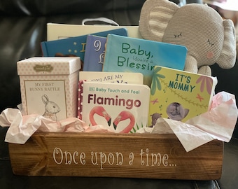 Rustic Nursery Book Box | Reclaimed Wood Baby Shower Crate | Reclaimed Wood Book Bin |  Nursery Book Storage | Reading Nook Bin