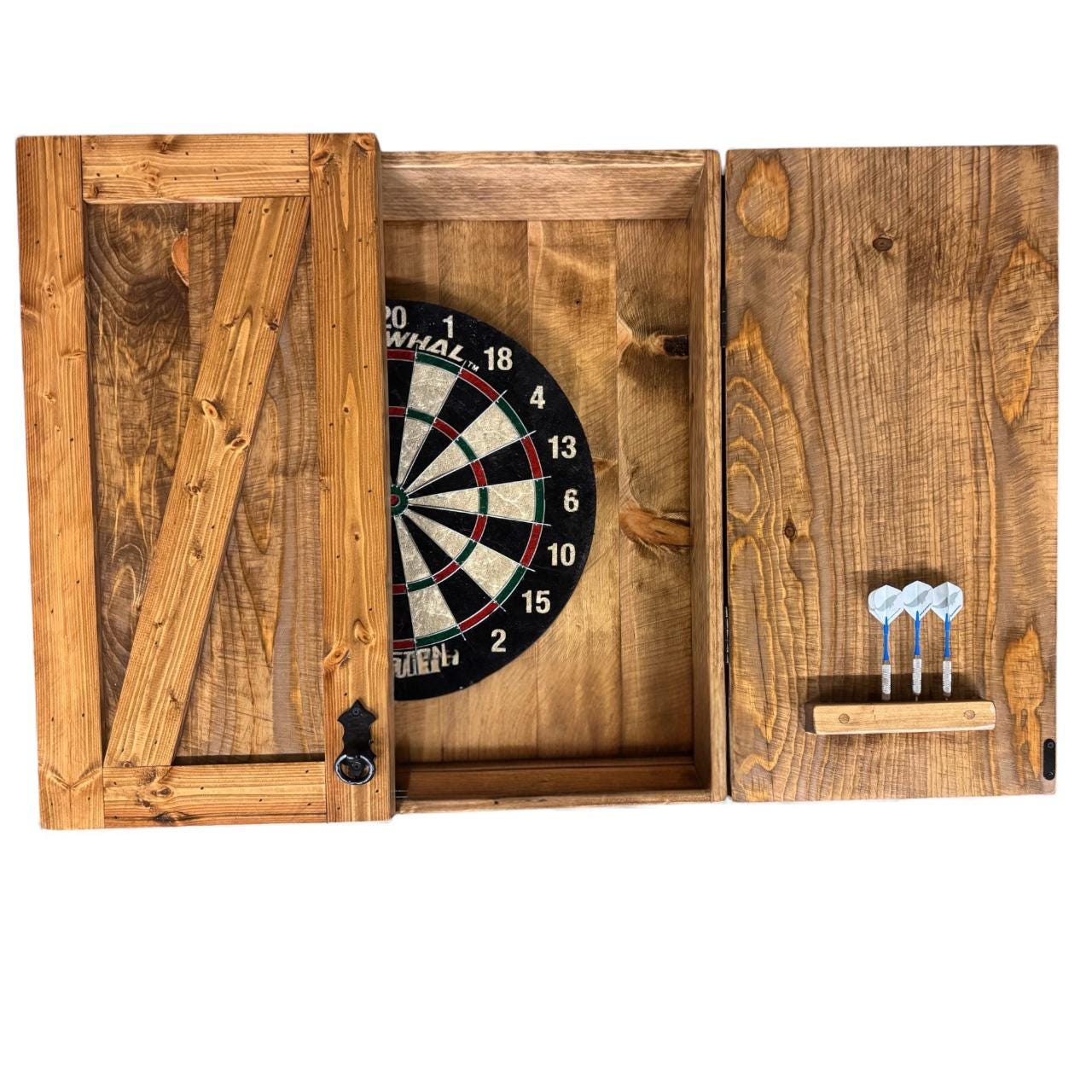 Handcrafted Reclaimed Wood Dartboard Cabinet – 27.5” X 27.5