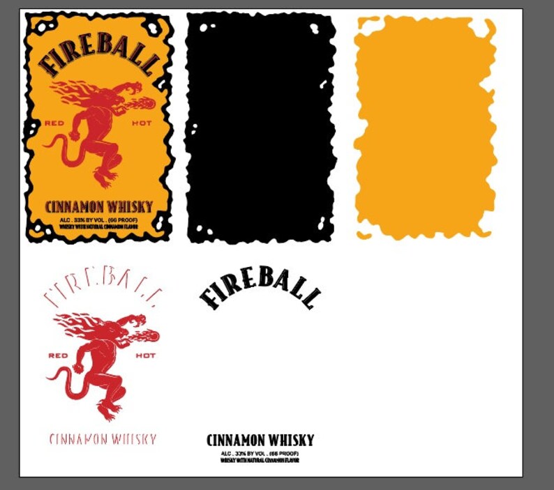 FIREBALL Label Separated for CRICUT or Heat Transfer Vector - Etsy
