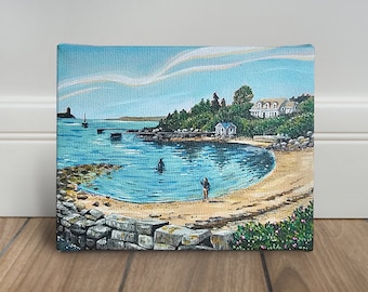 Acrylique originale - - Freda's Beach - - sur toile - - (Painting, Art, Nova Scotia, Chester, Landscape, Ocean-view)