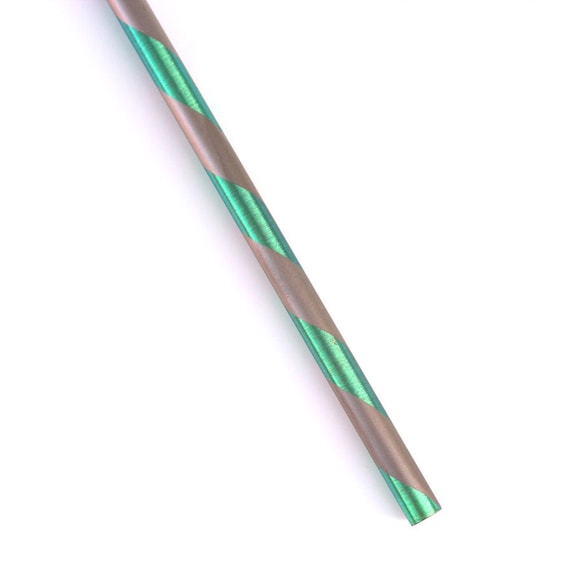 King Cage Titanium Straw 8/" Bend Anodized Green-Turquoise Twist