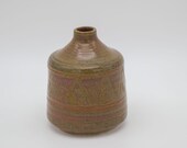 Vintage Studio Ceramic brown vase, small bud vase, vintage weed pot, Ikebana vase,home decor, Brown ceramic small vase, geometric decor