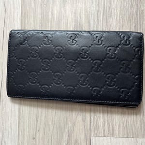 Gucci black leather wallet Vintage