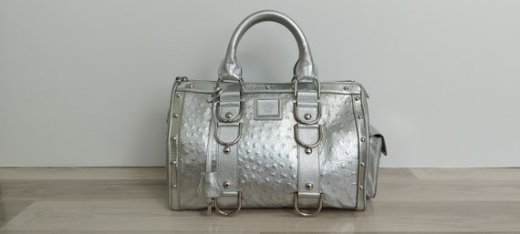 Versace silvery leather handbag Vintage - image 1