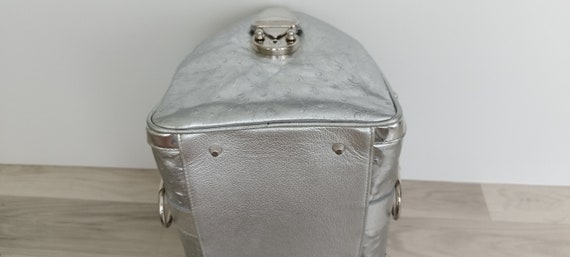 Versace silvery leather handbag Vintage - image 9